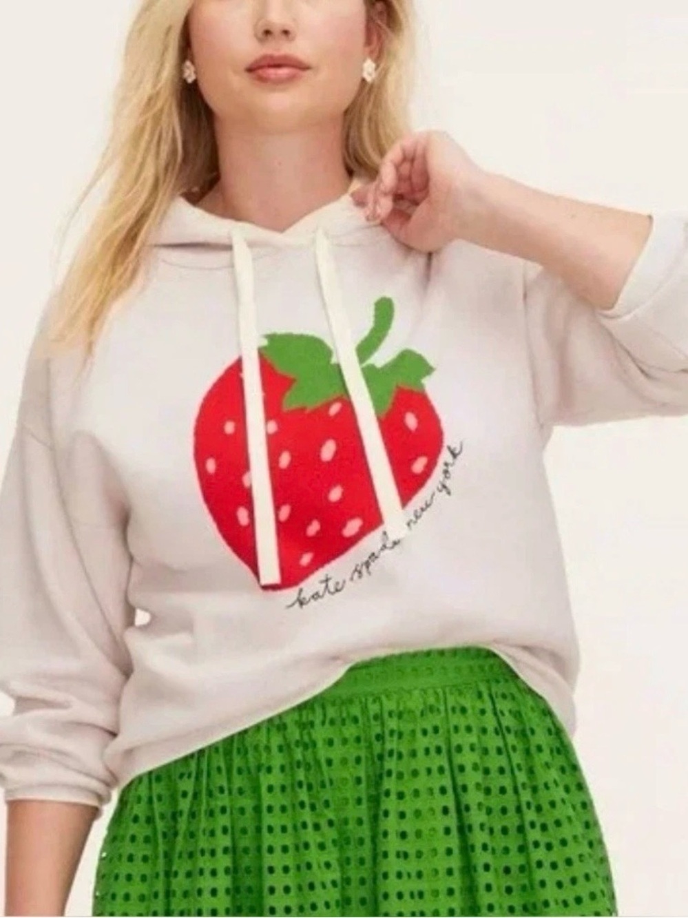 Kate Spade x Target - Cream Strawberry Hoodie Sweatshirt